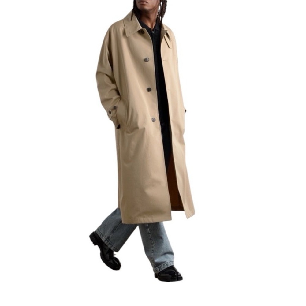 Mfpen Herreekvipering Venture Trench Coat Oversized Collared Mens Size XXS Beige